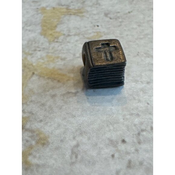 Retired Pandora 925 Sterling Silver Bible with Cross Charm Bead Significant Pati - Picture 6 of 7